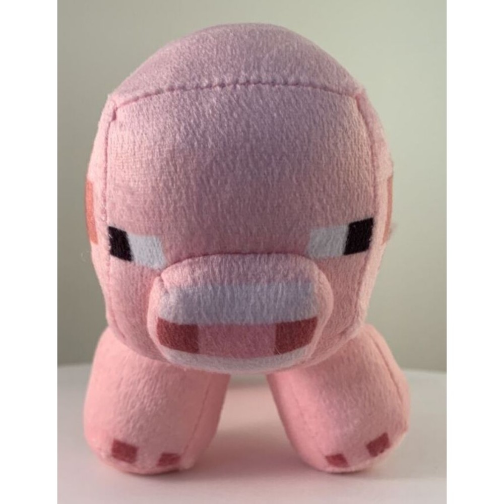 Minecraft Mojang 2021 Toy Factory Pink Pig Plush 7" Very Good Preowned Condition